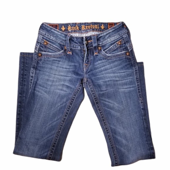 Wmn's ROCK REVIVAL Gwen Boot Cut Jeans (Size 25) - Picture 3 of 9